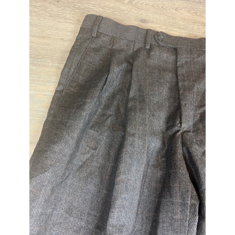 Lauren Ralph Lauren Mens Brown Wool Pleated Cuffed Dress Pants 38W x 32L - Picture 3 of 11